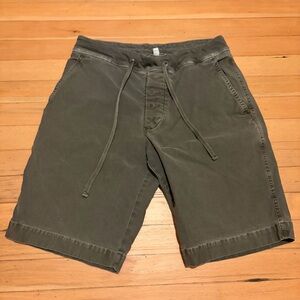 James Perse Shorts Mens S size 1 washed faded green Cotton Blend drawstring